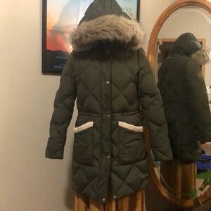 Ralph Lauren Puffer Shearling Long Hooded Jacket